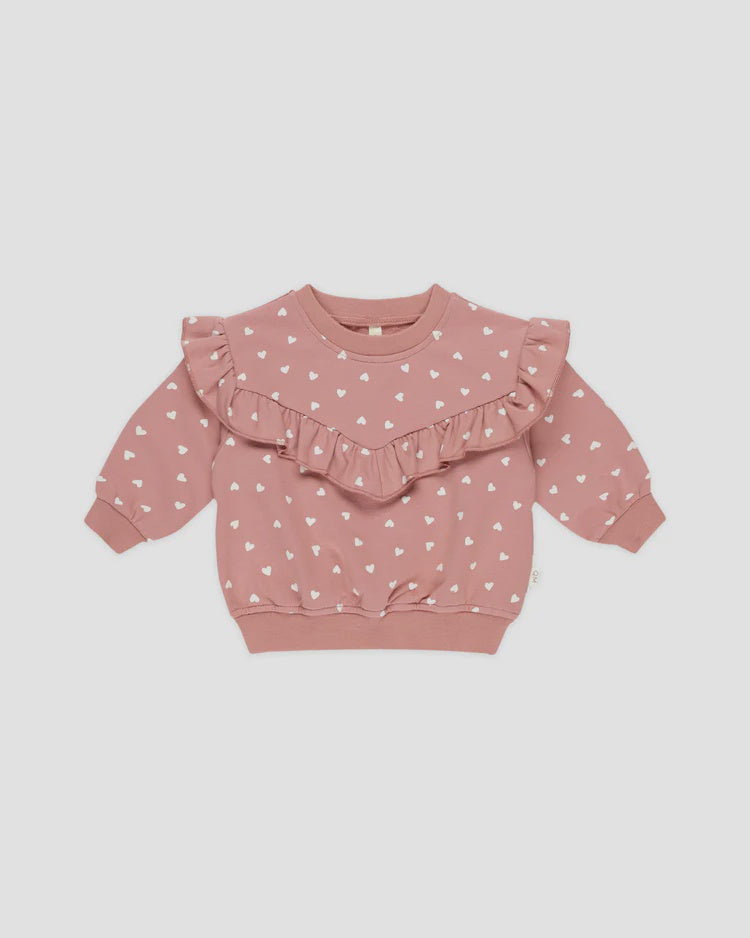 Ruffle Sweatshirt || Lipstick Hearts