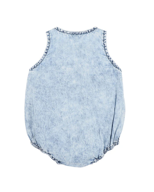 ACID WASH DENIM ROMPER