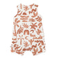 ABSTRACT OASIS CARAMEL PRINT ROMPER