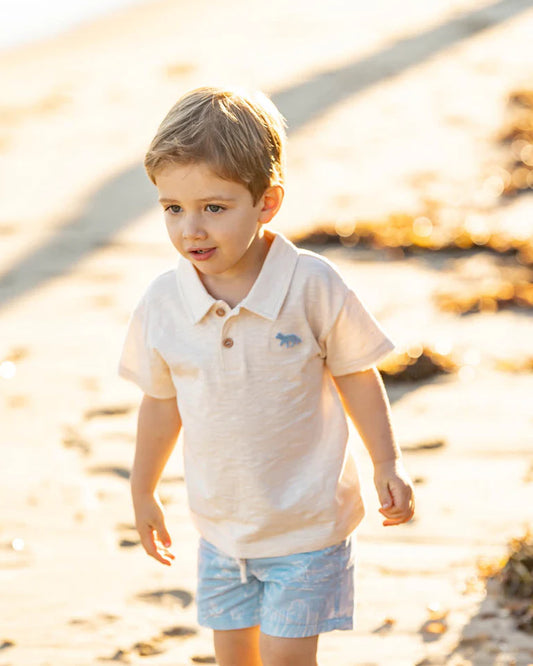 SURFS UP TUFTED FOX POLO 3-7 YRS