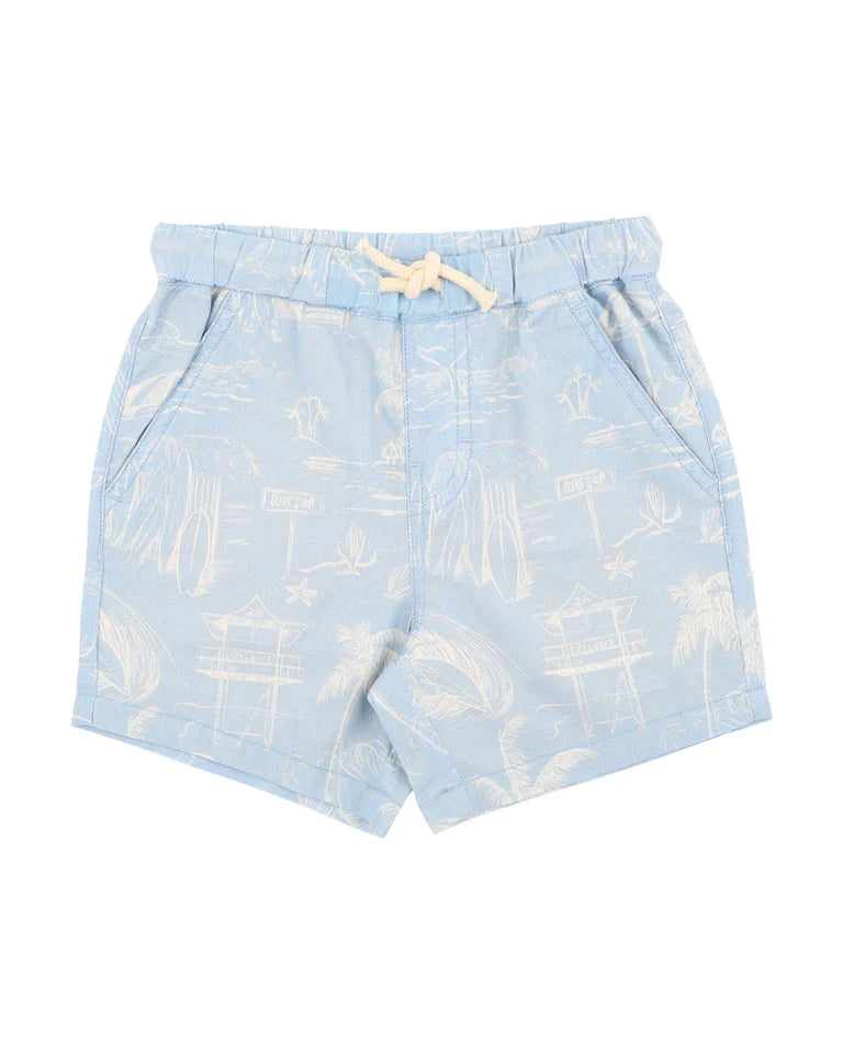SURFS UP LINEWORK SHORTS 3-7 YRS