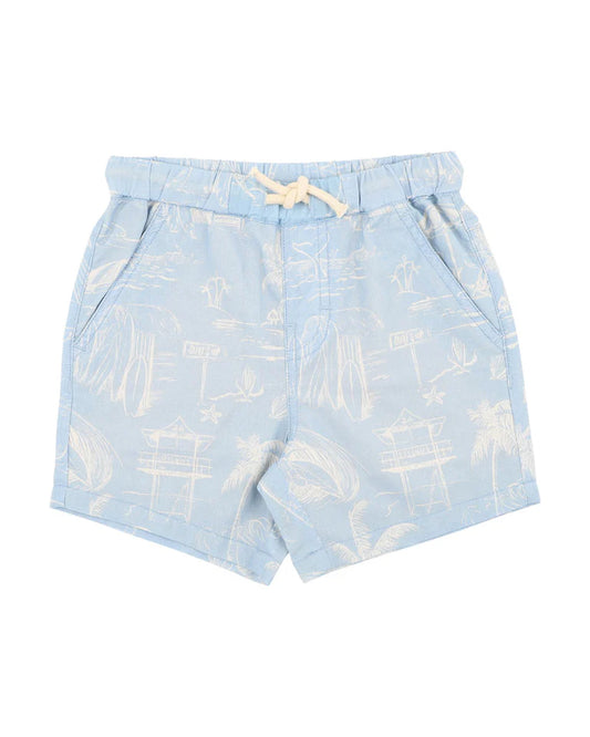SURFS UP LINEWORK SHORTS 3-7 YRS
