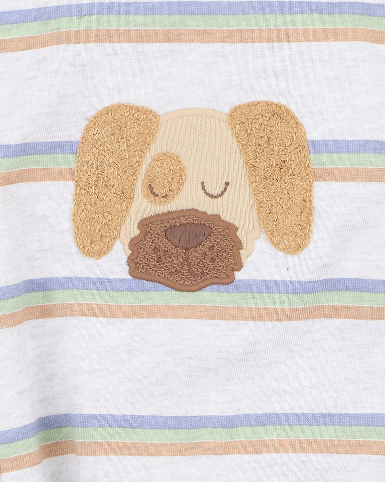 WILDLINGS STRIPE DOG BODYSUIT