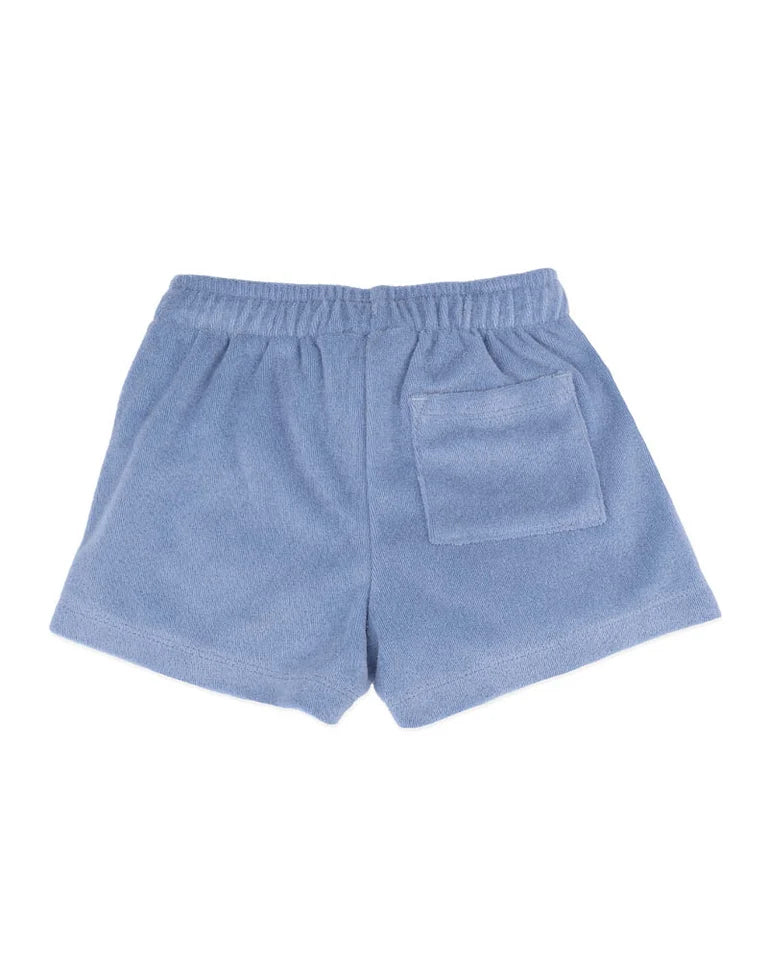 BLUE SIDE STRIPE TOWELLING SHORTS