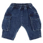 INDIGO PULL ON CARGO JEANS