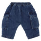 INDIGO PULL ON CARGO JEANS