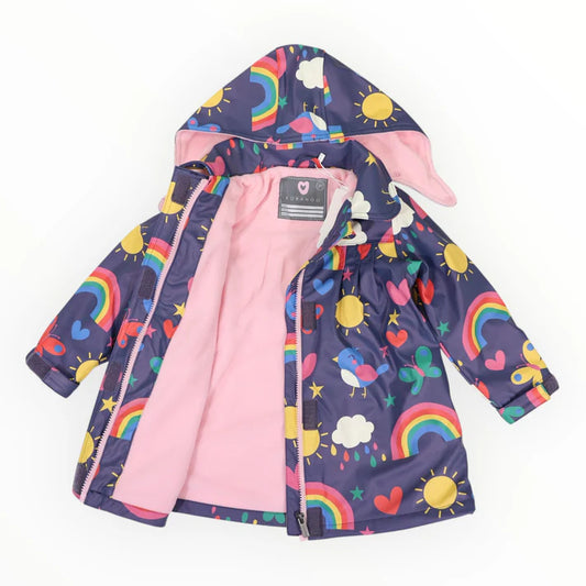 Spring Rainbow Raincoat - Navy