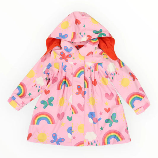 Spring Rainbow Raincoat - Pink