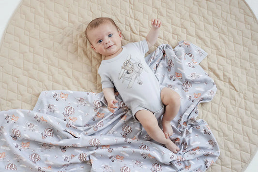 Flying Oli Bear Print Onesie