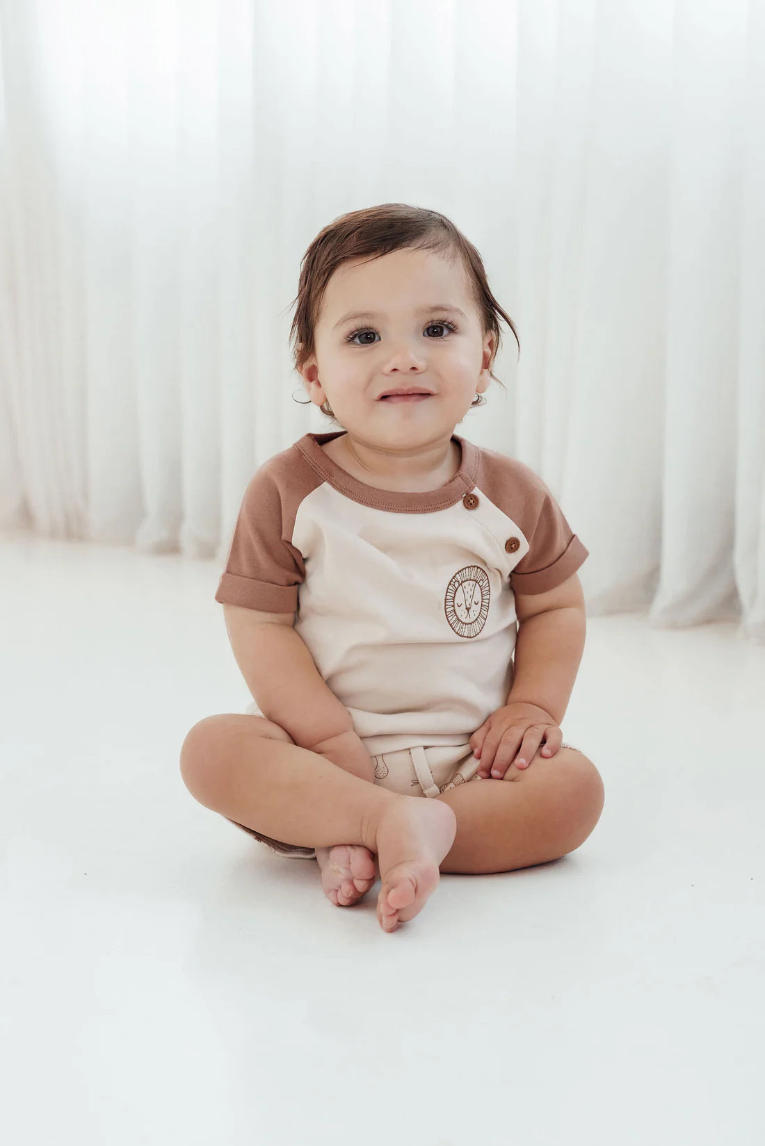 Lion Embroidered Raglan Tee