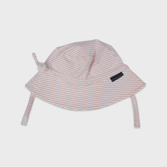 Cotton sun hat -dusty pink stripe