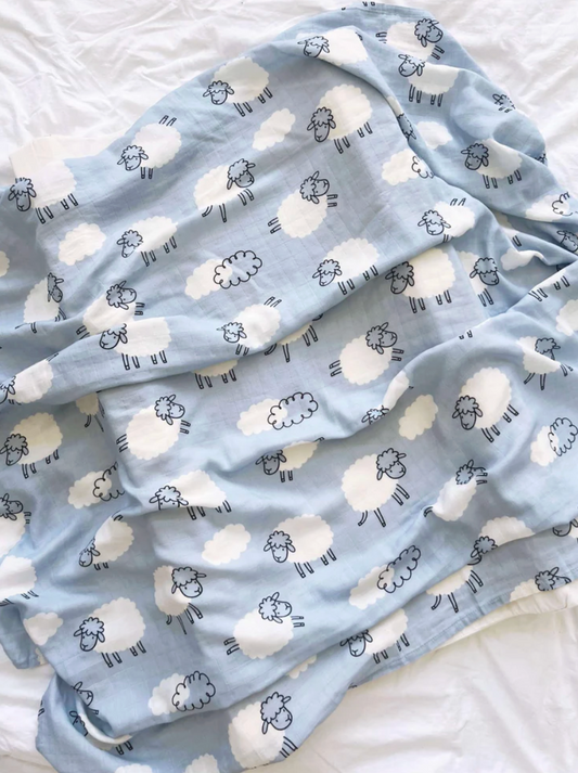 Counting Sheep Organic Muslin Swaddle Wrap
