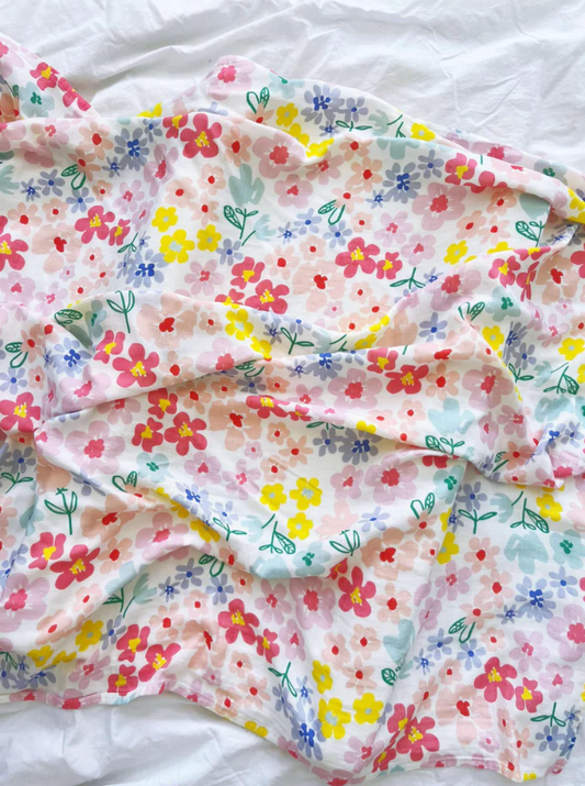 Garden Blooms Organic Muslin Swaddle Wrap