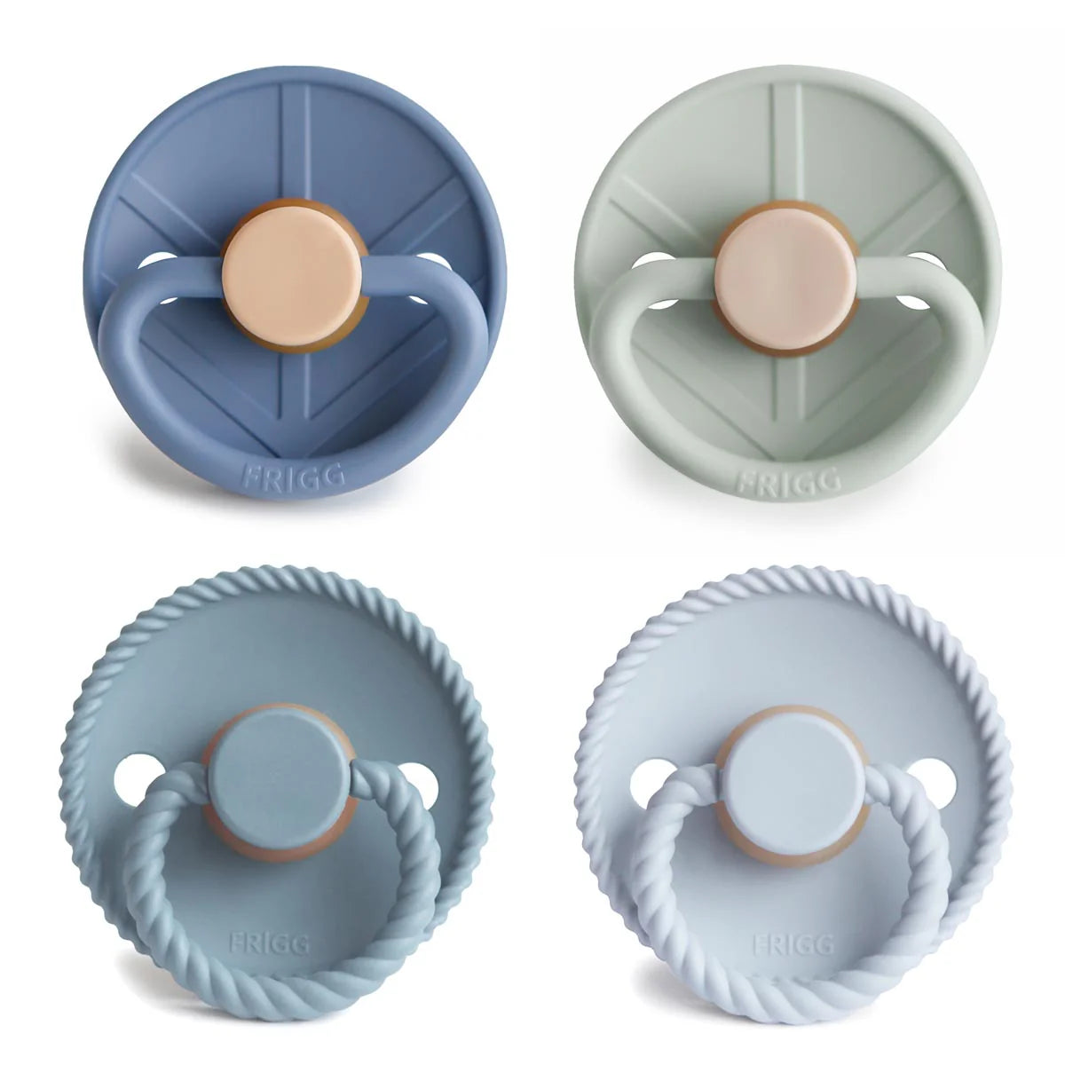 FRIGG Multi Pacifier 4 Pack Latex | 0-6mths | Skyline Serenity