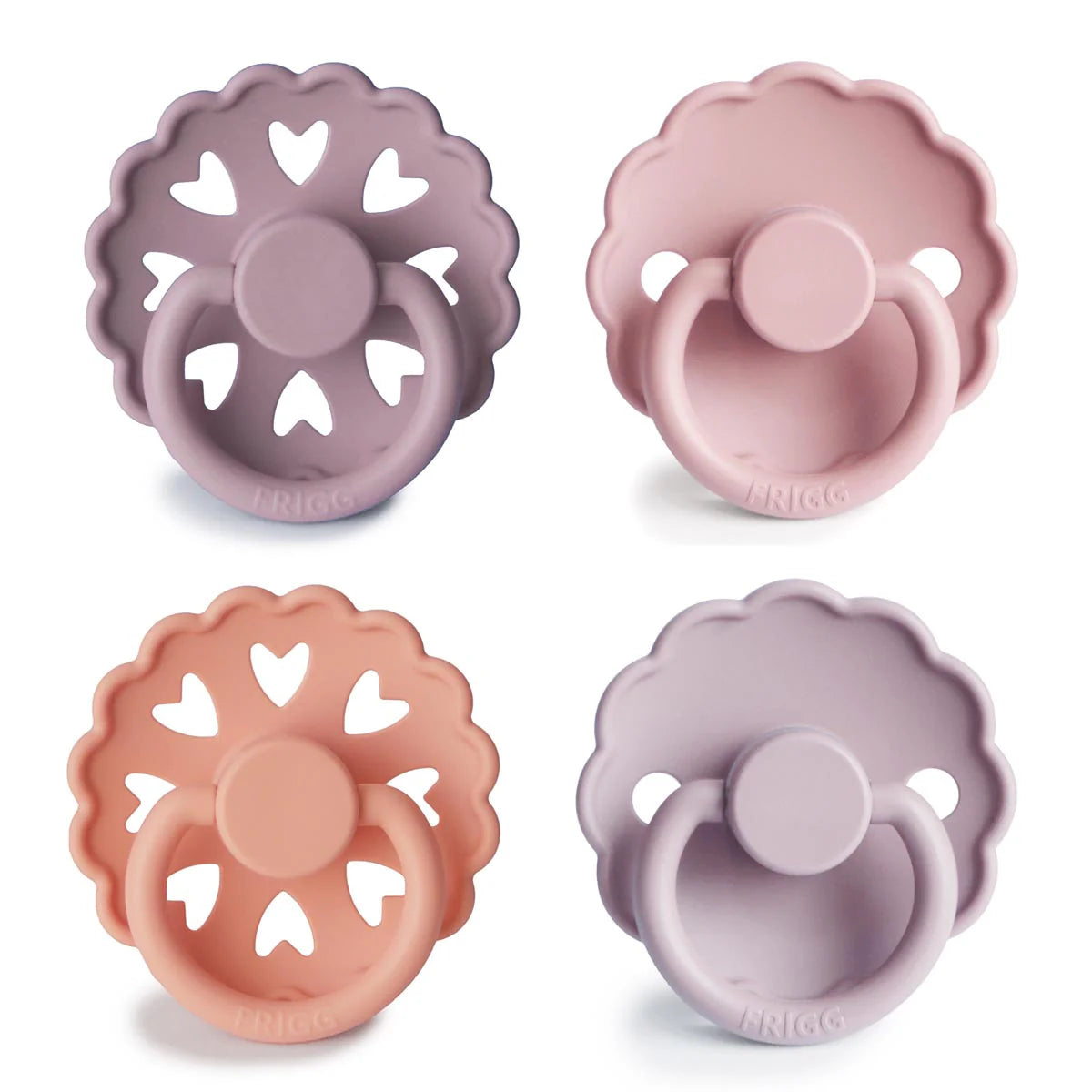 FRIGG Multi Pacifier 4 Pack Silicone  | 0-6mths | Sunset Bliss