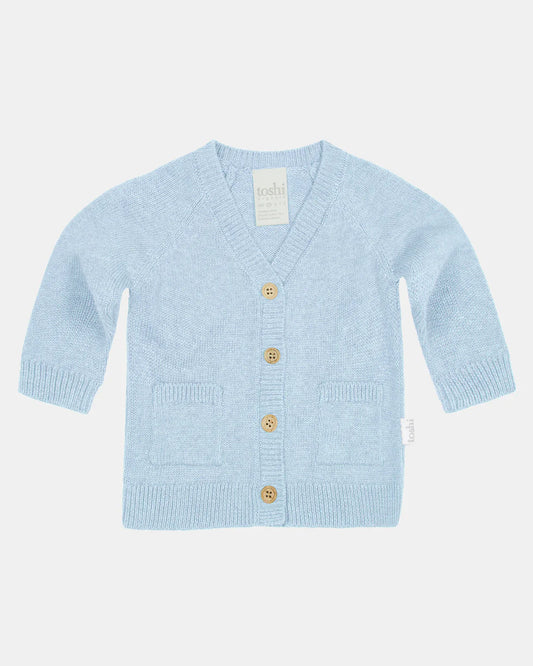 Organic cardigan Remy - bluebird