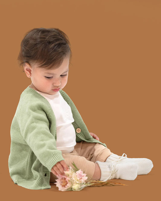 Organic cardigan Remy - Matcha