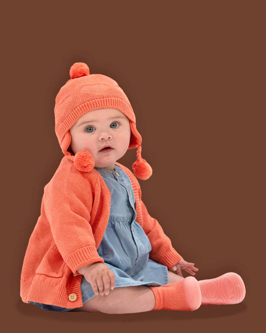 Organic cardigan remy - Paprika
