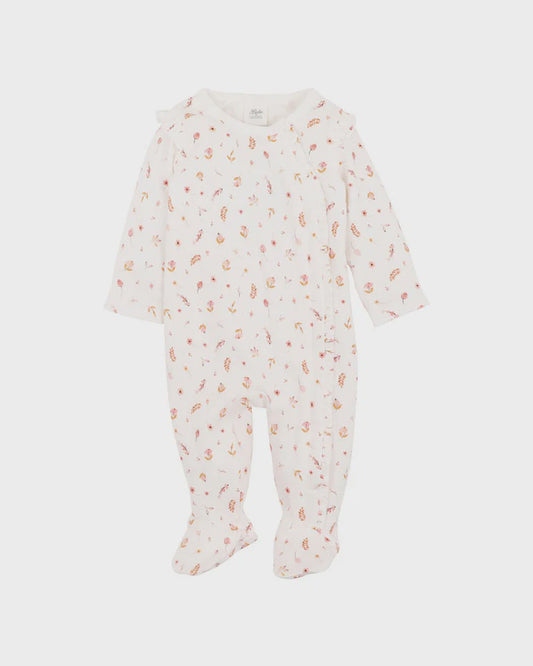 BILLIE DITSY FLORAL ORGANIC LS ZIPSUIT
