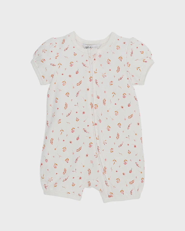 BILLIE DITSY FLORAL ORGANIC SS ZIPSUIT