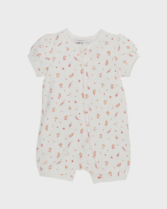 BILLIE DITSY FLORAL ORGANIC SS ZIPSUIT