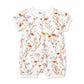 TAYLOR ORGANIC FLORAL SS ZIP ROMPER