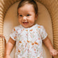 TAYLOR ORGANIC FLORAL SS ZIP ROMPER