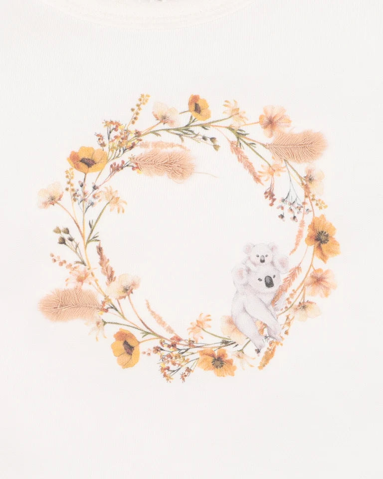 TAYLOR ORGANIC FLORAL KOALA BODYSUIT