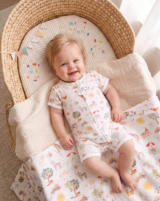 SCOUT ORGANIC SS ZIP ROMPER