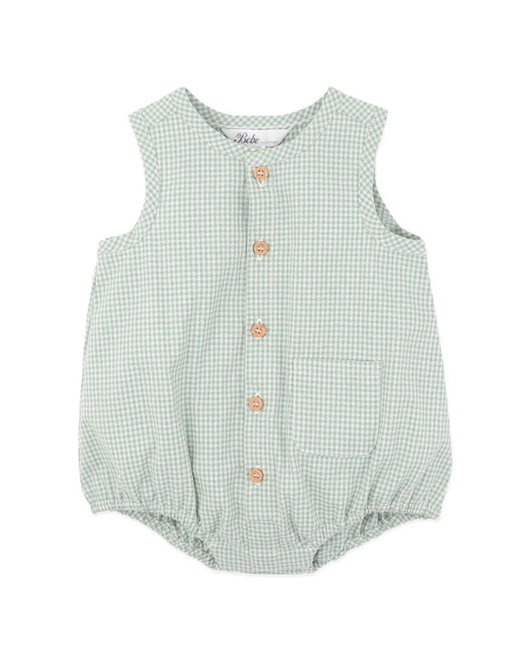 SCOUT CHECK BUTTON UP BODYSUIT