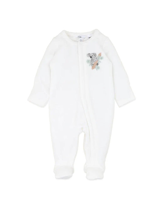 CHARLIE KOALA VELOUR ZIP ONESIE
