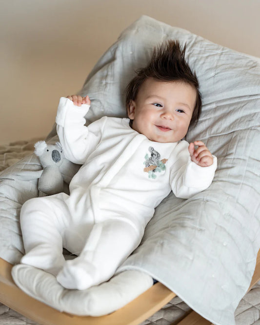 CHARLIE KOALA VELOUR ZIP ONESIE