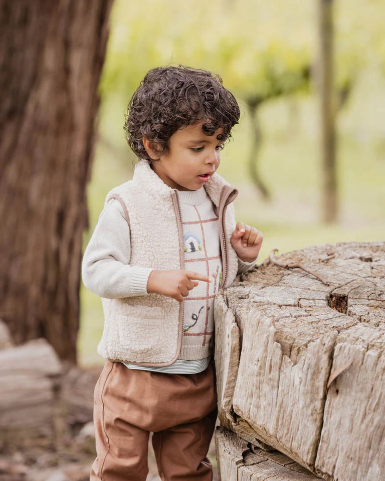 NATURAL SHERPA VEST 3-5 YRS