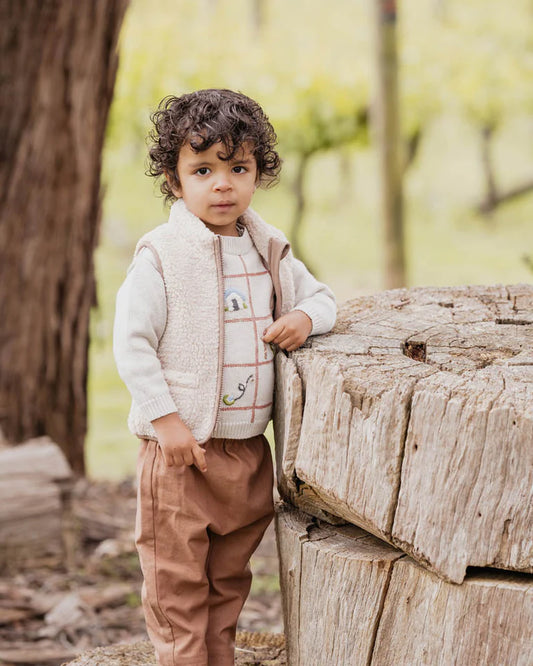 NATURAL SHERPA VEST 3-5 YRS