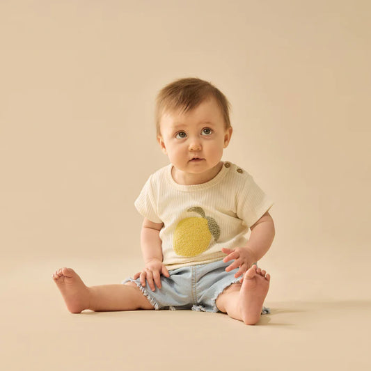 Lemon Leaf Embroidered Organic Tee