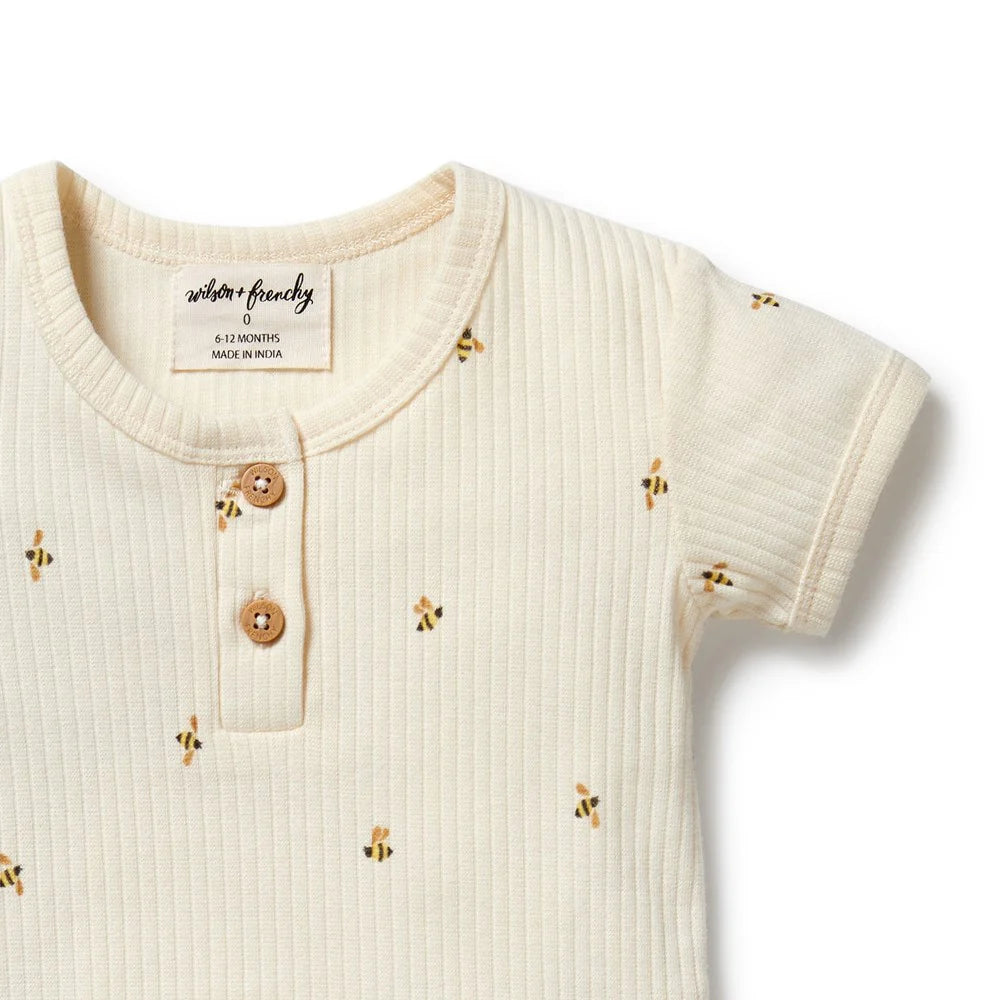 Bee Mine Organic Henley Bodysuit