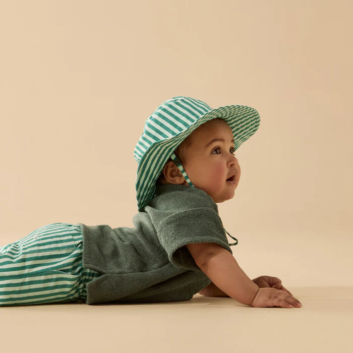 Green Bean Stripe Swim Board Short
