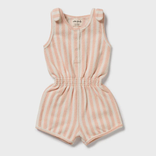 Strawberry Wave Organic Terry Playsuit