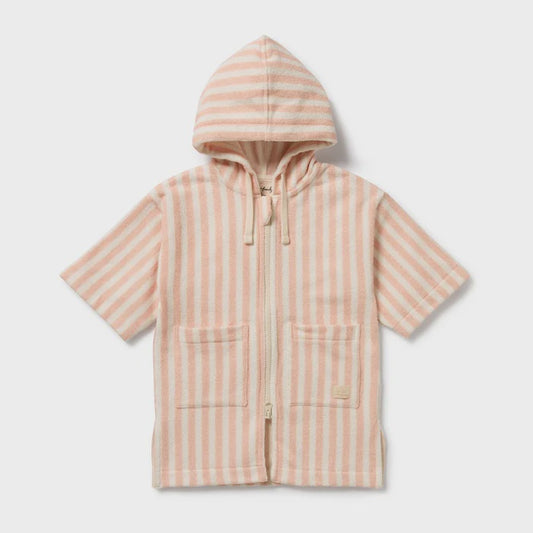 Strawberry Wave Organic Terry Hooded Towel
