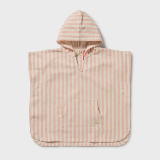 Strawberry Wave Organic Terry Hooded Poncho