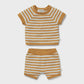 Golden Wave Stripe Organic Knitted Set