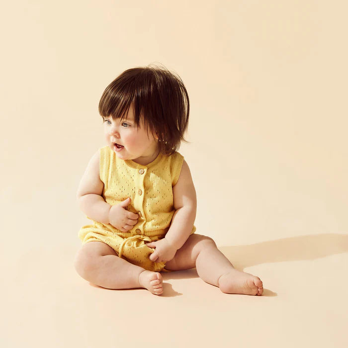 Sunny Sorbet Organic Knitted Tie Bodysuit