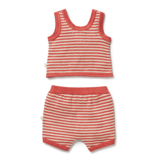 Strawberry Swirl Organic Knitted Stripe Set