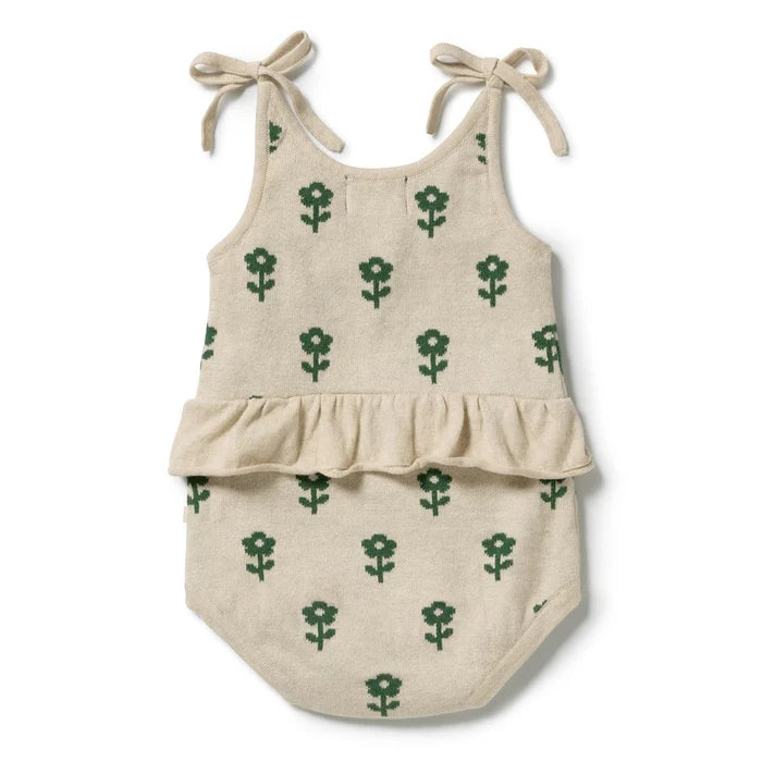 Fleur Organic Knitted Jacquard Playsuit