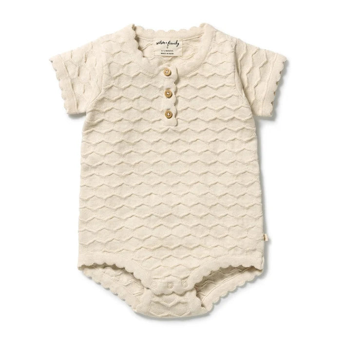 Milk Cloud Organic Knitted Chevron Bodysuit