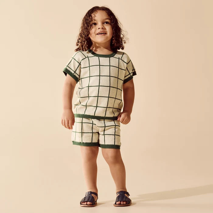 Lagoon Organic Knitted Check Set