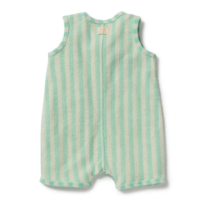 Seafoam Stripe Organic Terry Growsuit