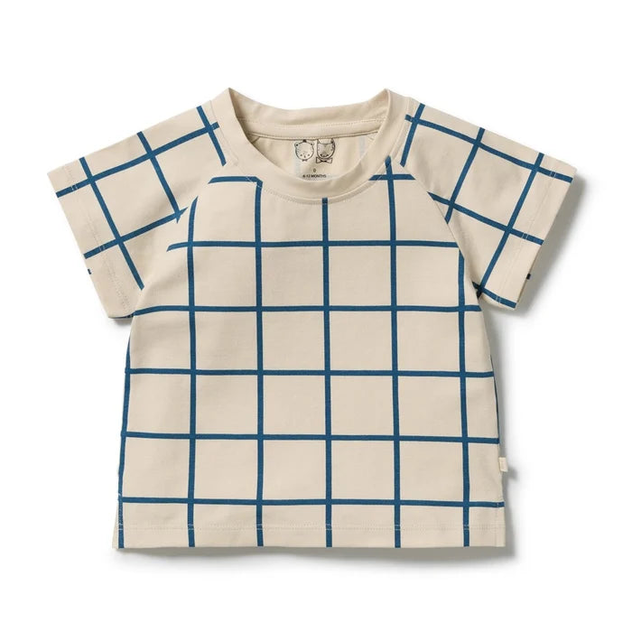 Bright Blue Check Organic Tee