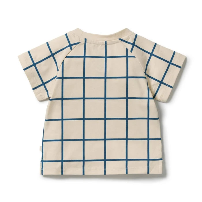 Bright Blue Check Organic Tee