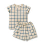 Bright Blue Check Organic Short Sleeved Pyjamas